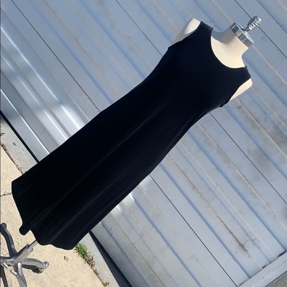 Vintage 90s black velvet maxi dress